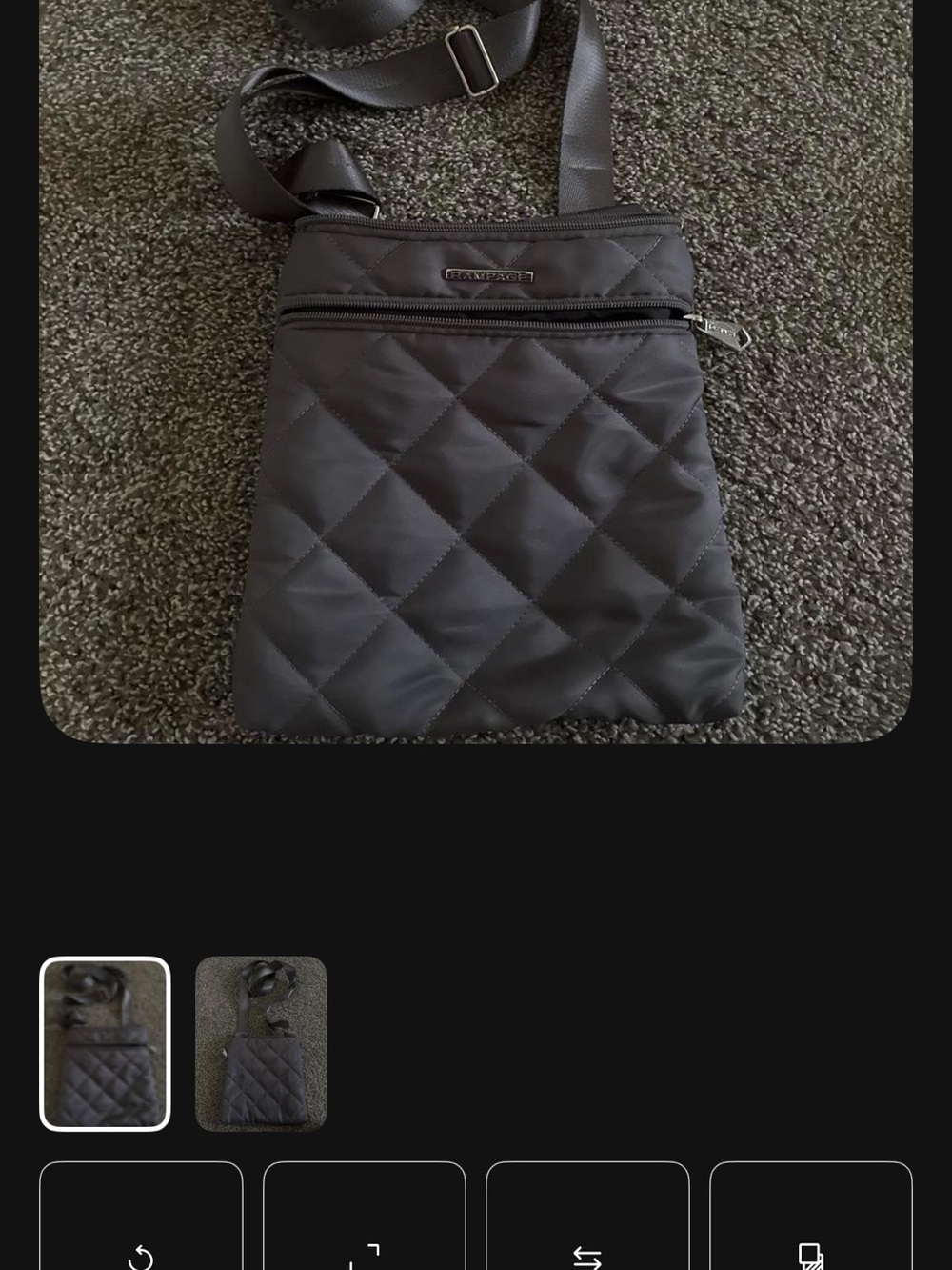 Quilted Crossbody Bag in Black